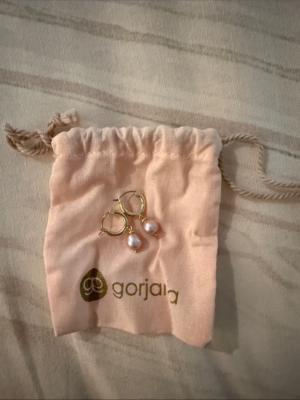 Gorjana Gold Hoops with Pearl Drops